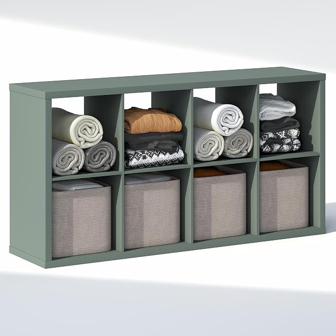 Furinno Cubic Extra Thick 8-Cube Closet Organizers and Storage, Sage Green | - Image 5
