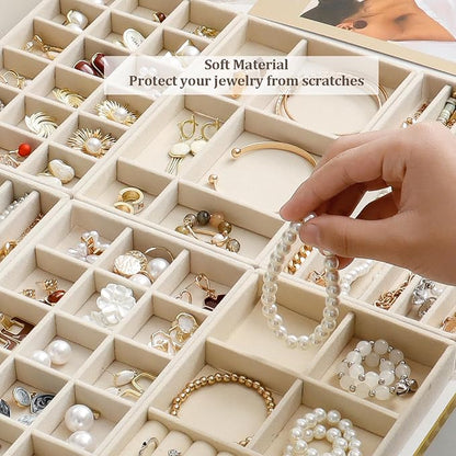 Stackable Jewelry Organizer Trays Set of 9, Small Velvet Jewelry Organizers - Image 5