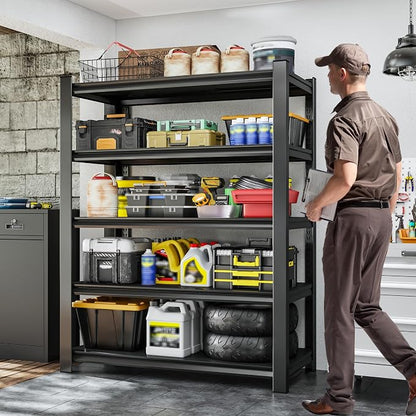 BESFUR 71" H Wider Garage Shelving, 3000LBS 5-Tier Storage Shelves, Heavy Duty - Image 2