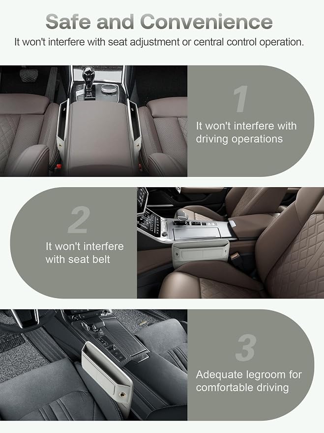 Premium Leather Car Seat Gap Filler Organizer, Universal Fit Interior Accessory - Image 9