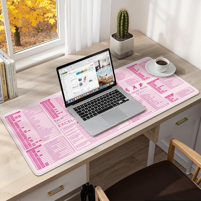 iCasso Pink Excel Cheat Sheet Desk Mat - Image 8