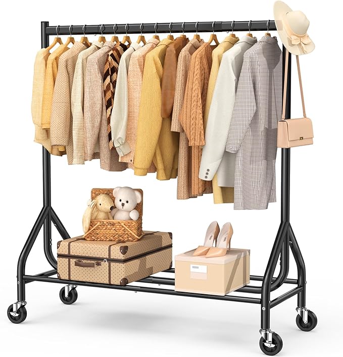 EAGMAK Heavy Duty Clothes Rack Load 420 LBS, 47.2" Long Rolling Garment Rack by Eagmak