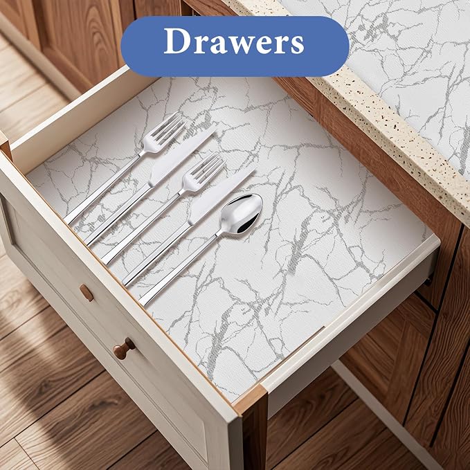 Drawer and Shelf Liner for Kitchen Cabinet: 17 in X 20 Ft Non Slip Waterproof - Image 3