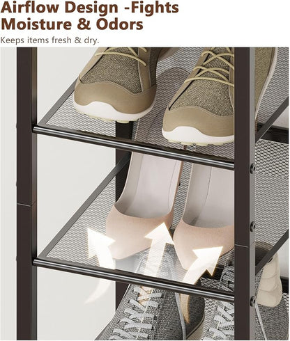 8 Tiers Vertical Shoe Rack, Corner Shoe Storage Organizer, Narrow Shoe Tower - Image 5