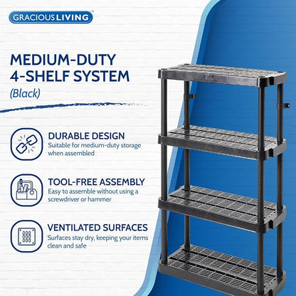 Gracious Living 4-Tier Medium-Duty Home and Garage Storage Organizer Shelves - Image 4