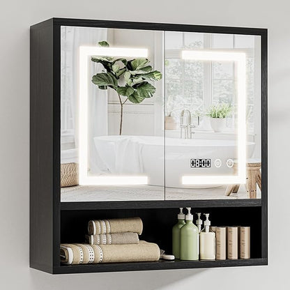 Bathroom Medicine Cabinet with Mirror, Lighted Wall Storage Cabinet, Living Room by Unknown