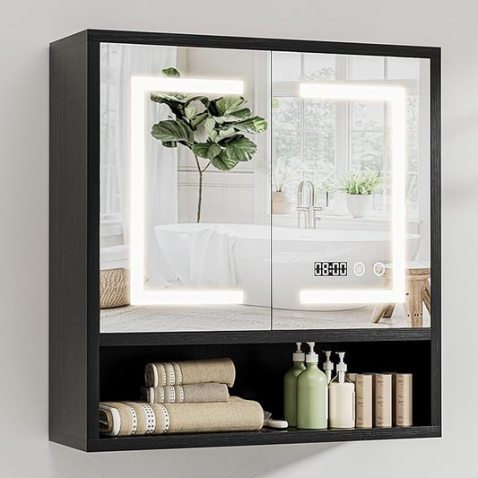 Bathroom Medicine Cabinet with Mirror, Lighted Wall Storage Cabinet, Living Room by Unknown
