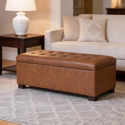 HomePop 46" Tufted Storage Bench - Image 2