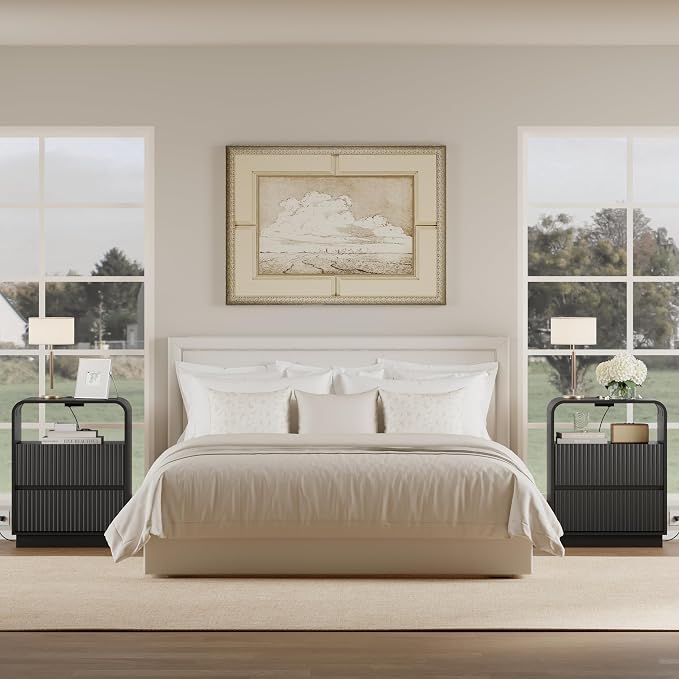 Black Nightstands Set of 2 - Image 4