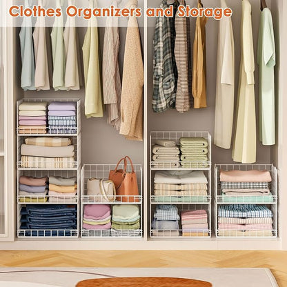 Yociyoga 8-Tier Stackable Closet Organizers and Storage Shelves, Foldable - Image 7