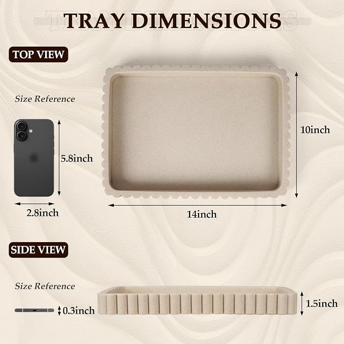 Resin Decorative Tray for Coffee Table Decor, Rectangular Modern Decorative - Image 4
