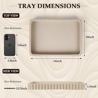 Resin Decorative Tray for Coffee Table Decor, Rectangular Modern Decorative - Image 4