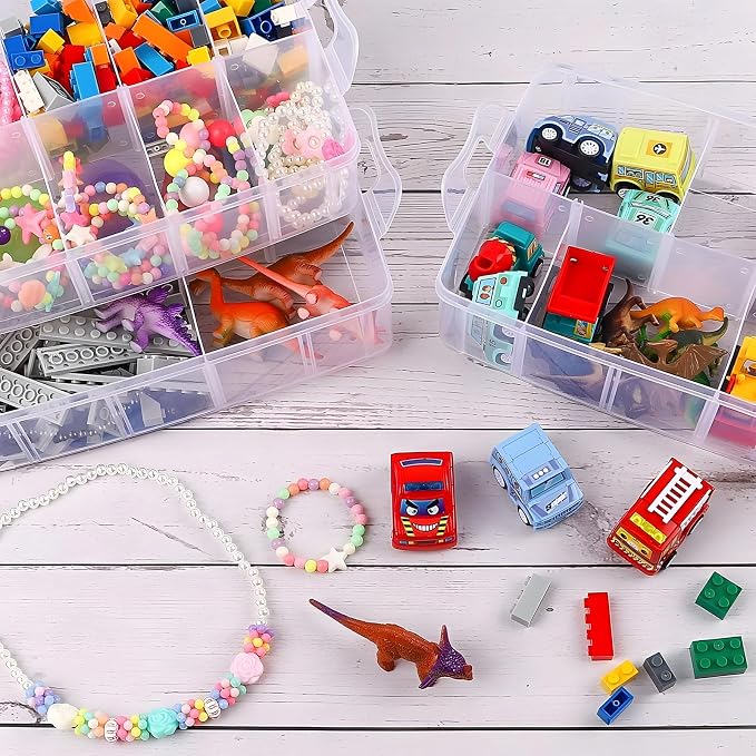Bead Organizer 3 Tier 30 grid Stackable Craft Tackle Storage Container | - Image 6
