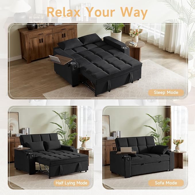 hansones ​66" Multi-Functional Pull-Out Sofa Bed - Image 8