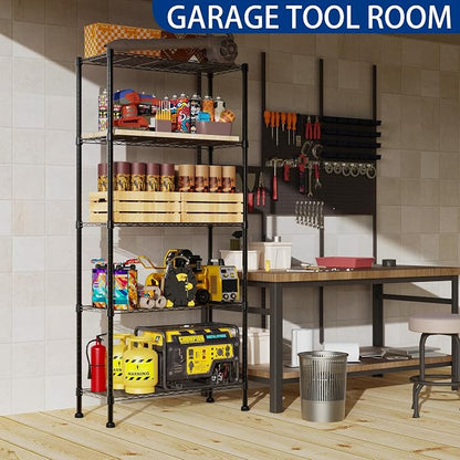 REGILLER 5-Wire Shelving Metal Storage Rack Adjustable Shelves, Standing - Image 4