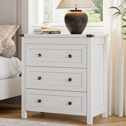 Dresser for Bedroom with 3 Drawers, Small Chests of Drawers, 27.55" Wide by Xixini