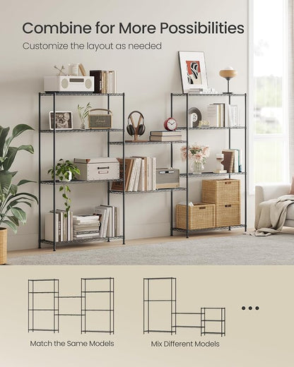 SONGMICS Storage Shelf, Metal Wire Shelving Unit, 5 Tier, Ink Black | - Image 6