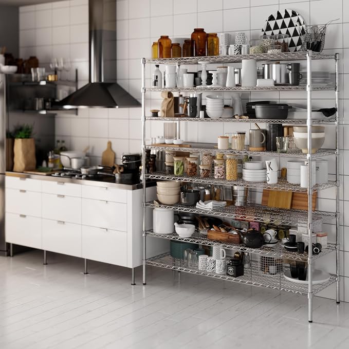 21" Deep x 60" Wide x 74" Height Wire Shelving Kit | 8-Tier | NSF Commercial - Image 6