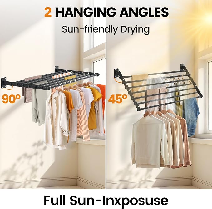Wall Mounted Clothes Drying Rack 28 Inch – Foldable Laundry Drying Rack - Image 6