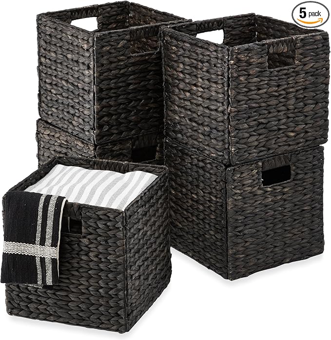 Best Choice Products 13x13in Pack of 5 Cube Storage Baskets, Water Hyacinth by Unknown