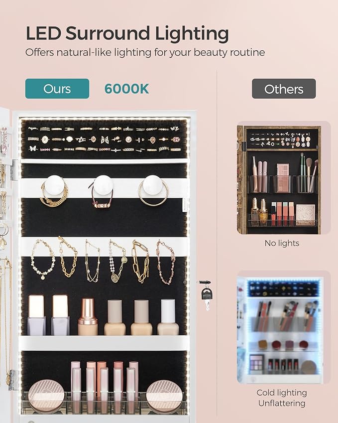 SONGMICS Mirror Jewelry Cabinet Armoire - Image 5