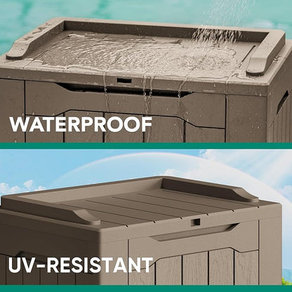 Devoko 30 Gallon Resin Deck Box 2 Pack Outdoor Indoor Waterproof Storage Box - Image 3