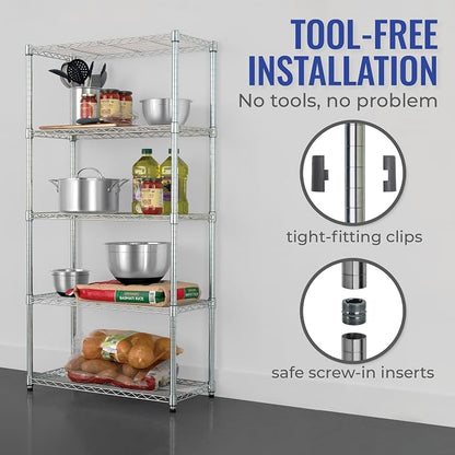 SafeRacks - NSF Certified Storage Shelves, Heavy Duty Steel Wire Unit - Image 4