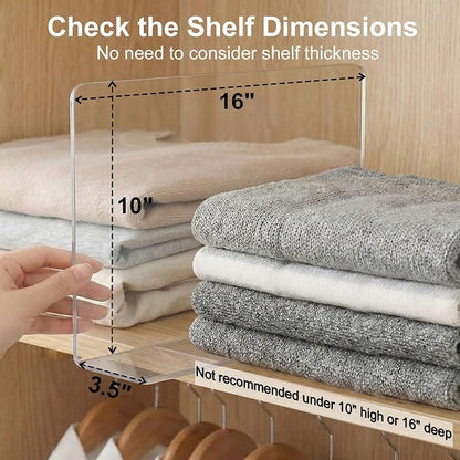 SortNStore Shelf Dividers for Closet Organization: 10" Tall x 16" Deep - Image 2