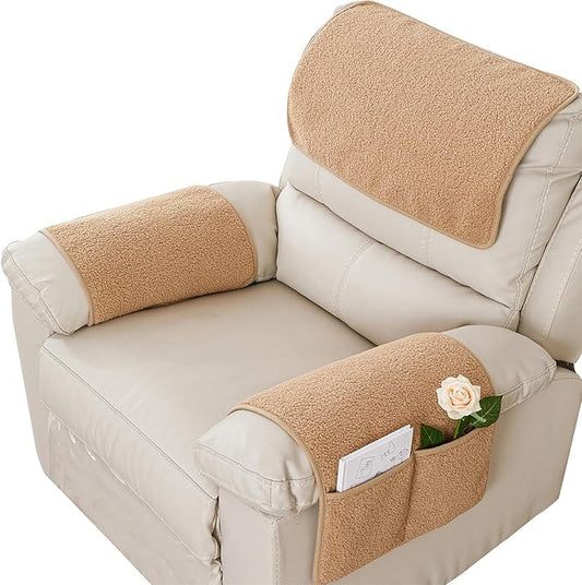 Armrest Cover, Recliner Chair Protector, Furniture Protector Slip, Side Storage by NNSMUN
