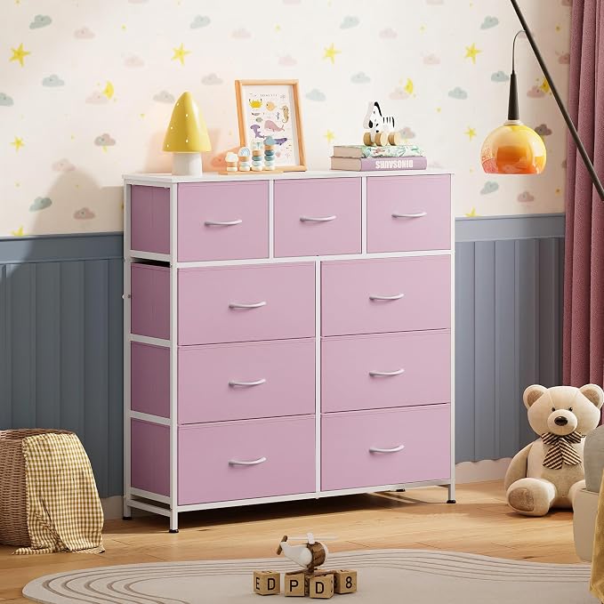 WLIVE 9 Drawer Dresser, Fabric Storage Tower - Image 2