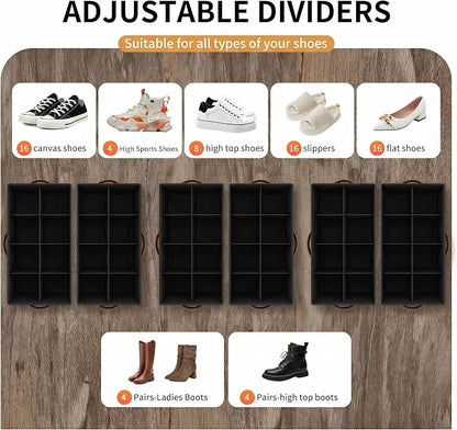 EE-RoomWorld 2 Pack rolling shoe rack on wheels, No Assemble Required shoe - Image 3