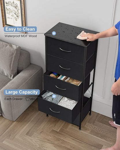Tall Dresser Vertical Fabric Storage Tower Organizer, 5 Drawers | Sturdy Steel - Image 6
