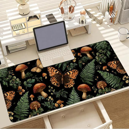 Vintage Butterfly Mushroom Mouse Pad – Large Extended Desk Mat 35.43 x 15.75 in - Image 7