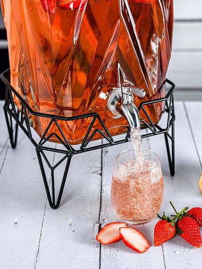 Glacial Ice Design Glass Beverage Dispenser - Image 3
