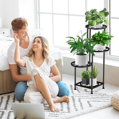 4 Tier Plant Stand Indoor Outdoor, Metal Flower Shelf Display Holder - Image 7