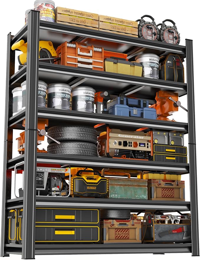 82'' Storage Shelves, Garage Metal Shelving Unit, Adjustable, Double-Layer - Image 7