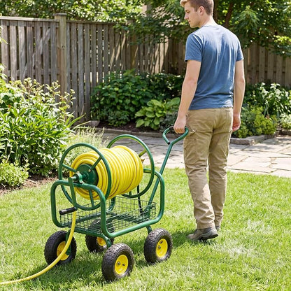 Goplus Garden Hose Reel Cart, 300ft 5/8" or 350ft of 1/2" Large Capacity - Image 3