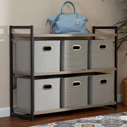 Household Essentials 84-1 Foldable Fabric Storage Bins Set of 6 Cubby Cubes - Image 3