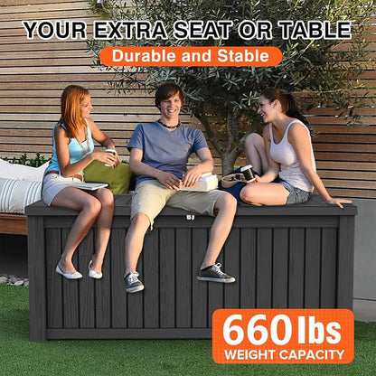 EasyUp 180 Gallon Deck Boxes Waterproof, Outdoor Large Storage Boxes - Image 4