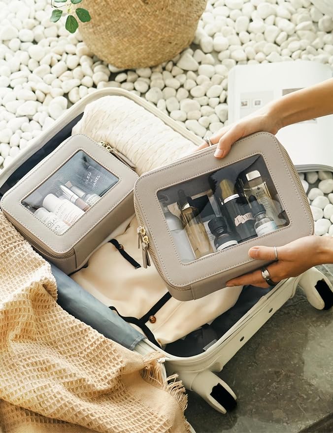 Popvibe Clear Makeup Bag Travel Cosmetic Case Transparent Toiletry Bag - Image 8