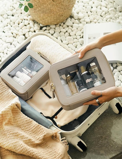 Popvibe Clear Makeup Bag Travel Cosmetic Case Transparent Toiletry Bag - Image 8