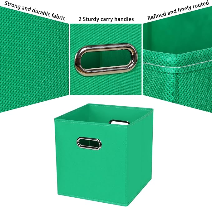 Black Fabric Cubby Storage Bins, Cube Organizer Bin Foldable Storage Boxes - Image 7