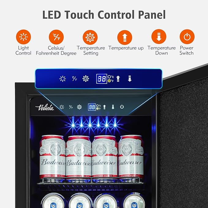 15 Inch Outdoor Beverage Refrigerator Cooler, Stainless Steel 127 Cans Beverage - Image 5
