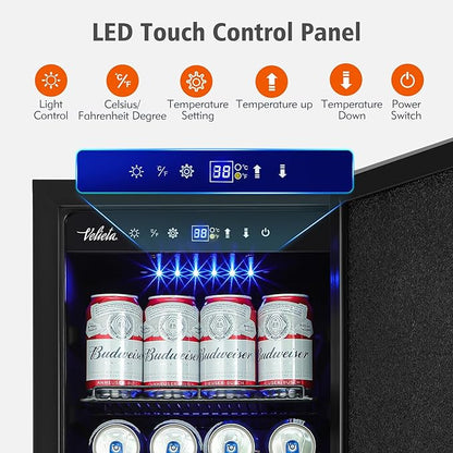 15 Inch Outdoor Beverage Refrigerator Cooler, Stainless Steel 127 Cans Beverage - Image 5