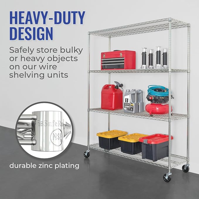 SafeRacks - NSF Certified Storage Shelves, Heavy Duty Steel Wire Unit - Image 6