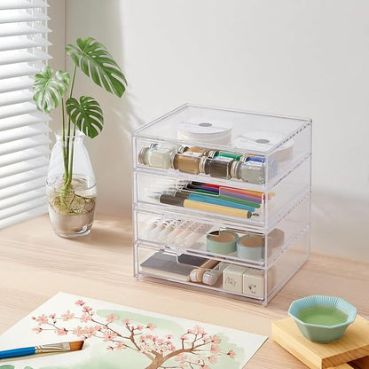 STORi Stackable Desk Drawer Organizer, 4 Wide Drawers - Image 3