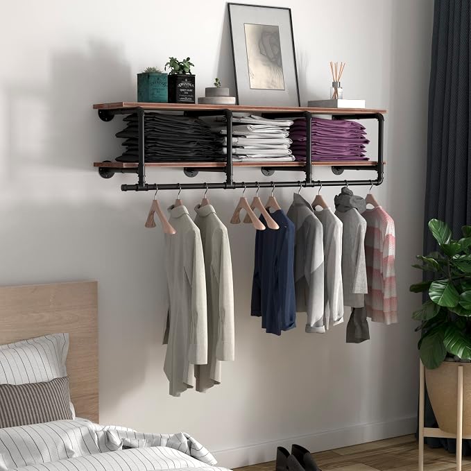 60In Industrial Pipe Clothing Rack - Image 4