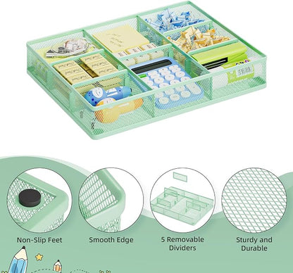 Marbrasse Desk Drawer Organizer, Metal Mesh Drawer Organizer Tray - Image 5