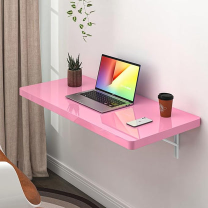 Clikuutory Wall Mounted High Gloss Folding Table, Wall Desk Fold Down by Turnyourhouseintoahome