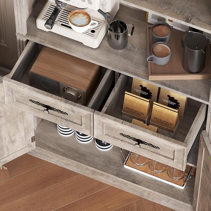 71.4" Tall Bookshelf with Drawers & Cabinet, 5-Tier Floor Standing Bookcase - Image 6